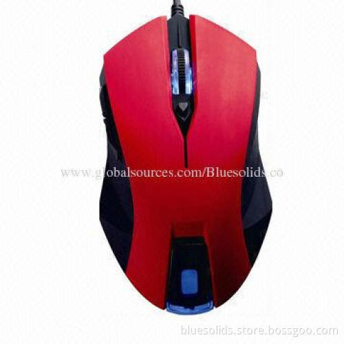 Blue Light Gaming Mouse with 1,600dpi Resolution, Sized 118x64x37mm